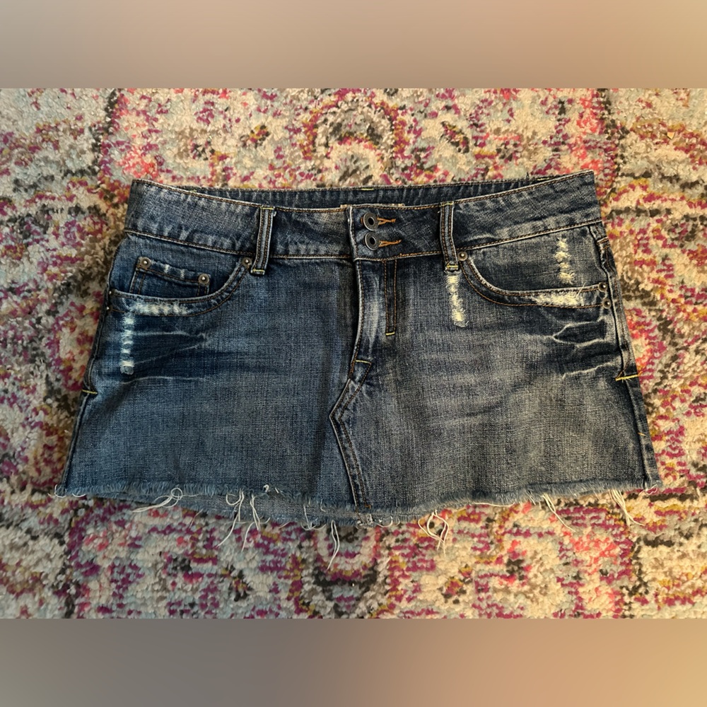 Y2K denim mini skirt